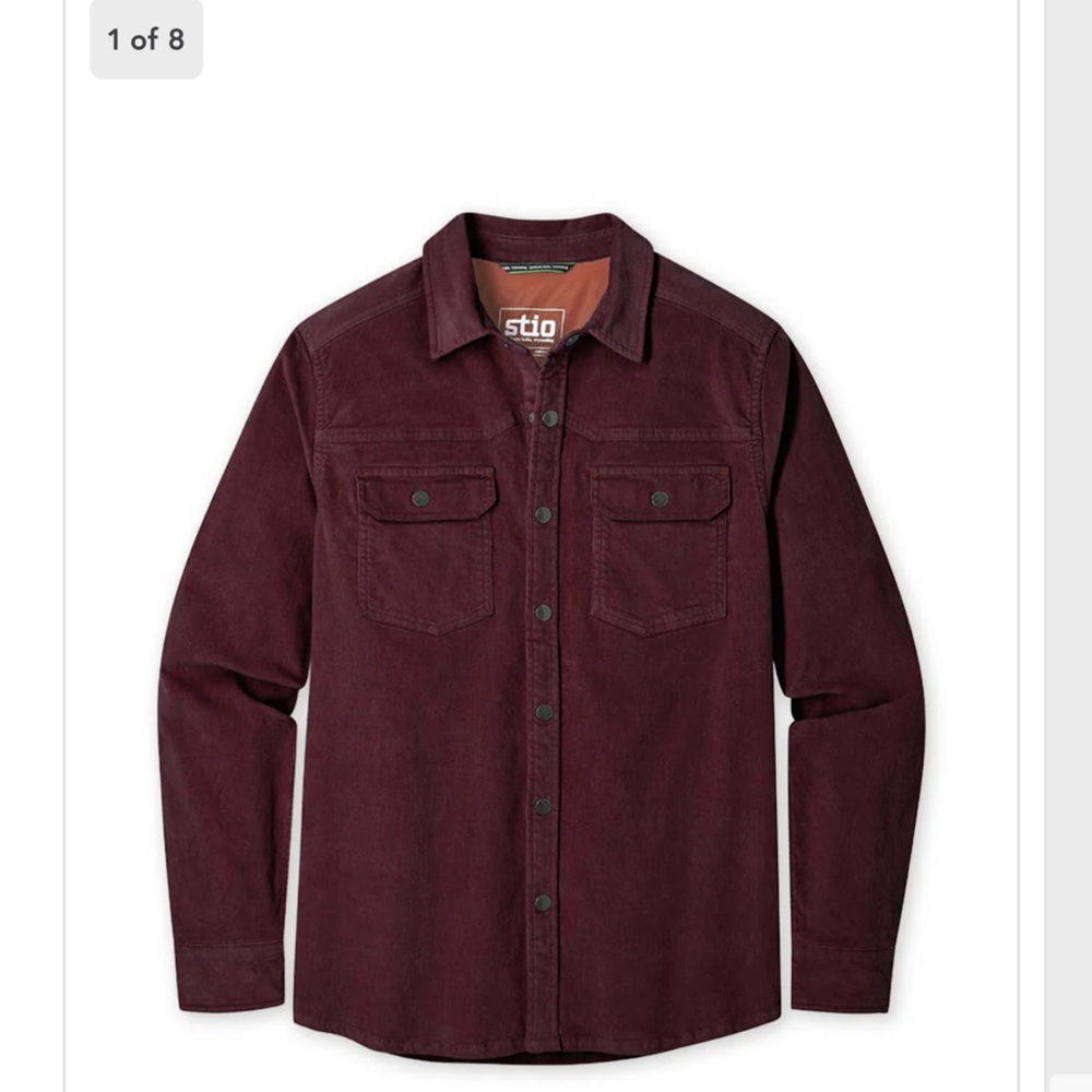 Stio Saratoga Cord Men's Deep Burgundy Shirt Jacket